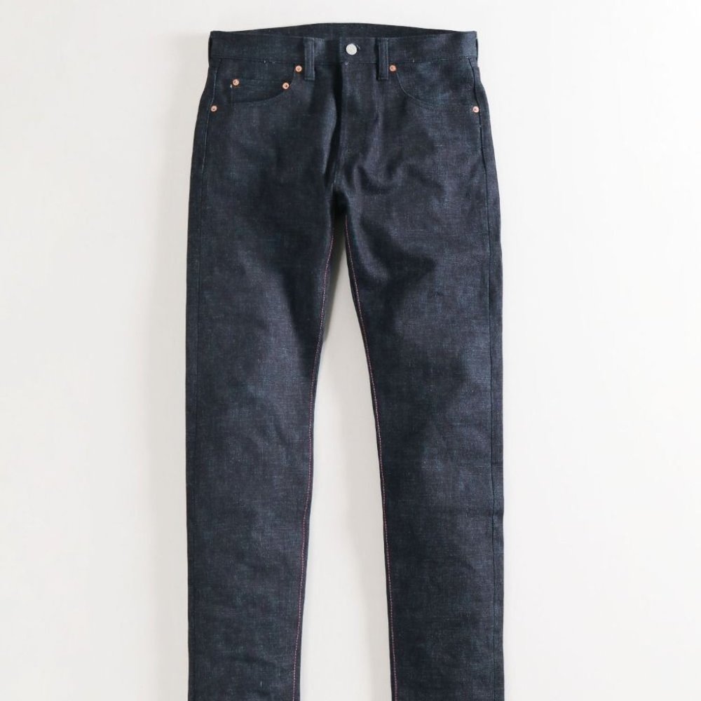 Momotaro 0405-IM 15.7oz Indigo Mint High Tapered Blue Denim